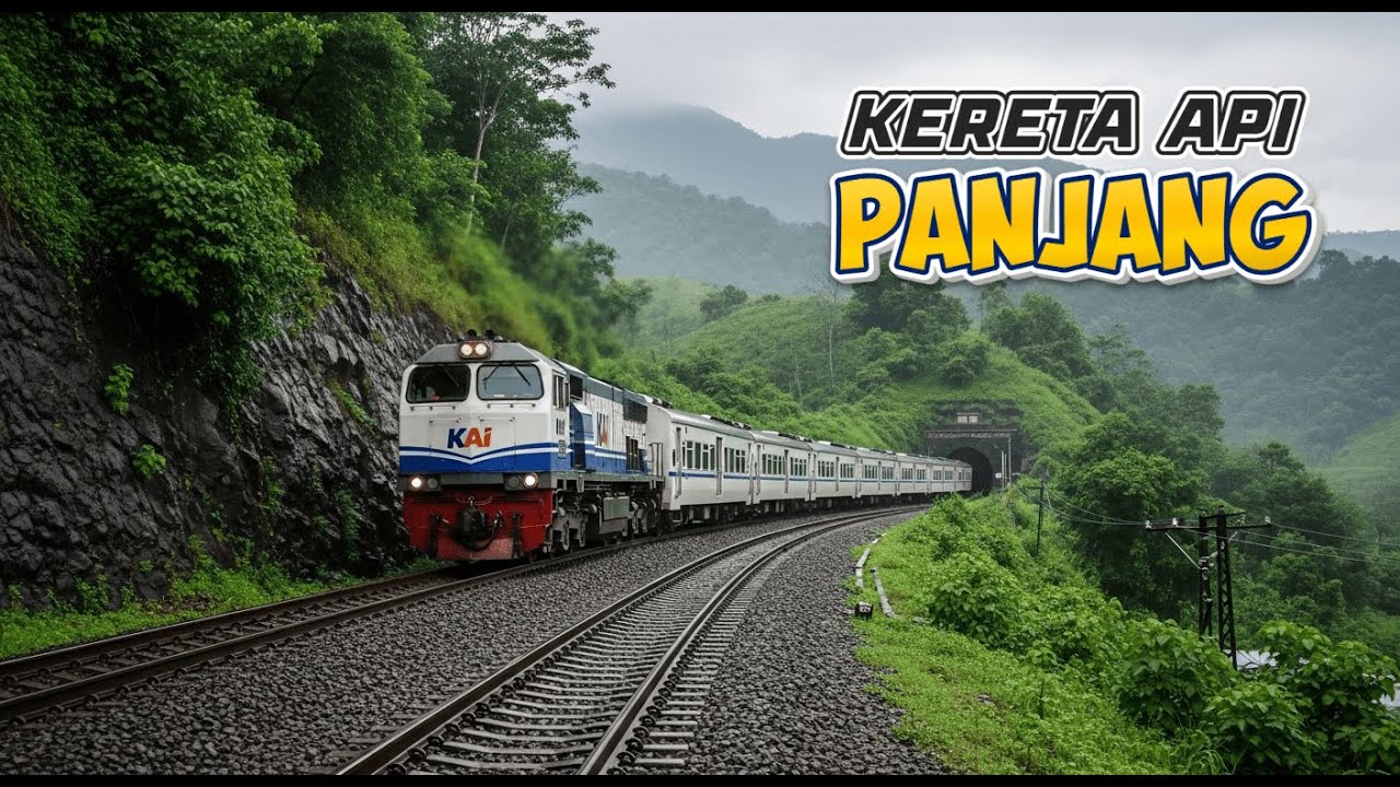 KERETA API MELINTASI TIKUNGAN TAJAM