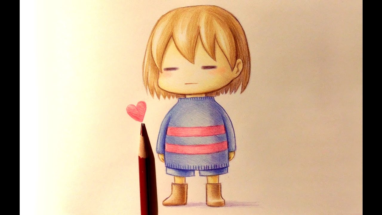 ASMR | Drawing, Coloring with colored pencils | Frisk (Request)