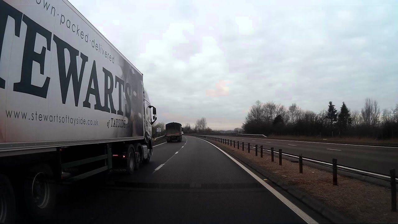 Driving West On A9 Road To The Castle In Stirling Scotland