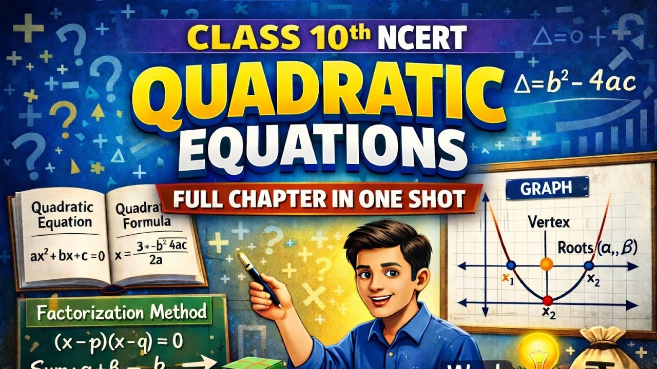 Chapter 4 Quadratic Equations Class 10th NCERT Discussion whole chapter in one video.