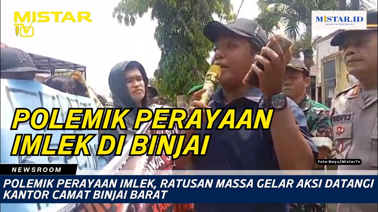 Polemik Perayaan Imlek, Ratusan Massa Gelar Aksi Datangi Kantor Camat Binjai Barat