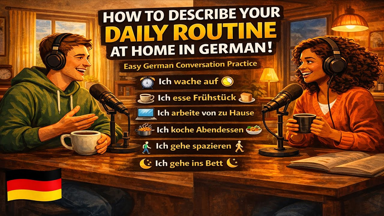 How to Describe Your Daily Routine at Home in German | Easy Conversation Practice (A1–A2)
