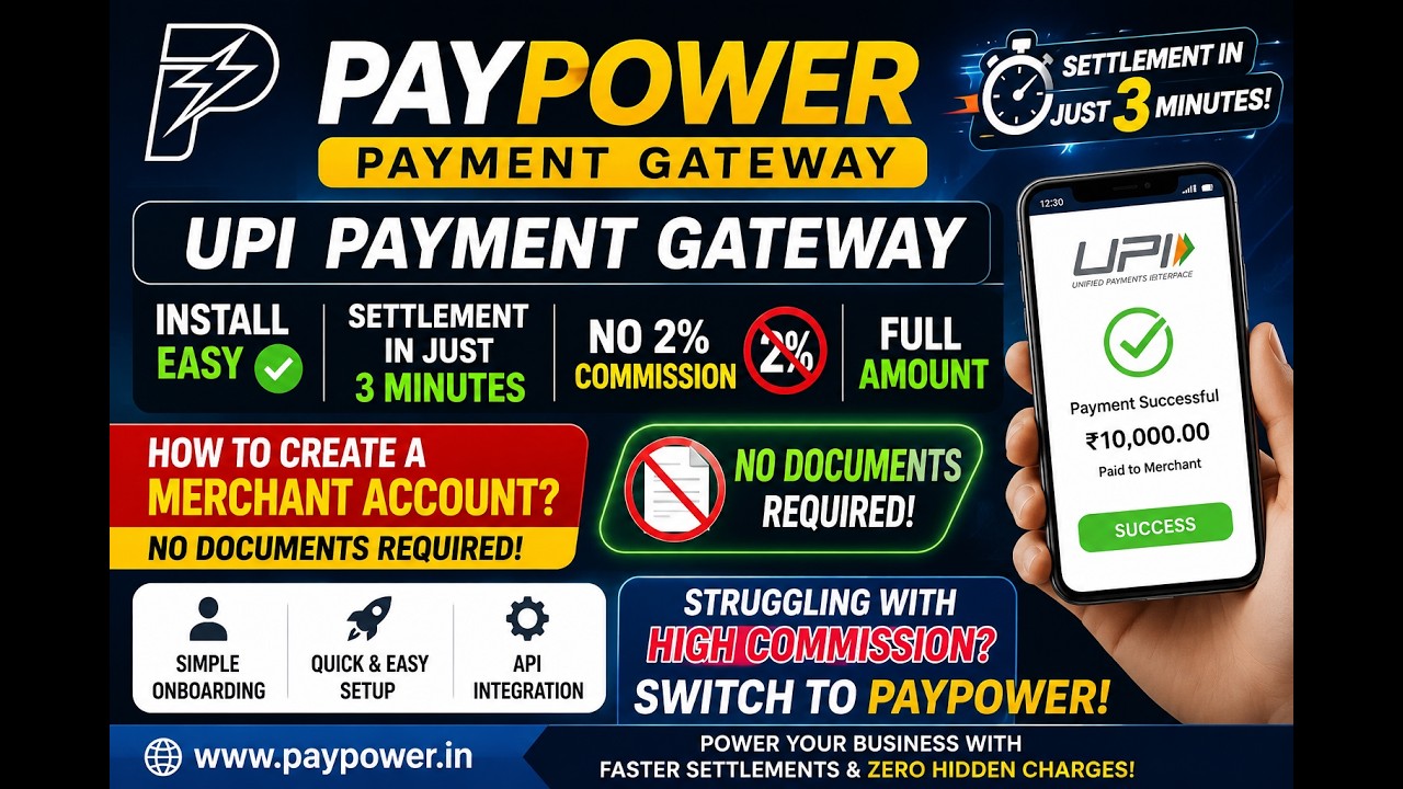 Best UPI Payment Gateway 2026 | Instant Merchant Account | Instant full amount Settlement |
