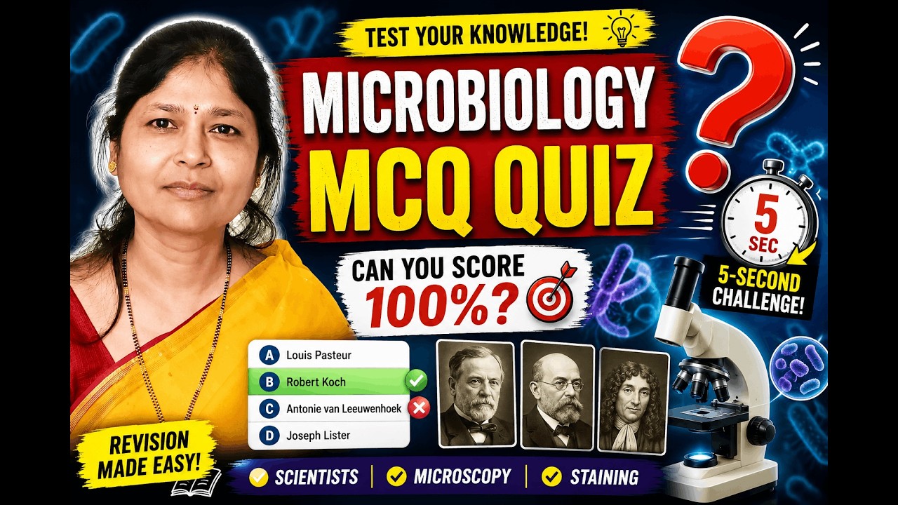 Microbiology Quiz Challenge | Scientists, Microscopy & Staining MCQs #quiz video#microbiology