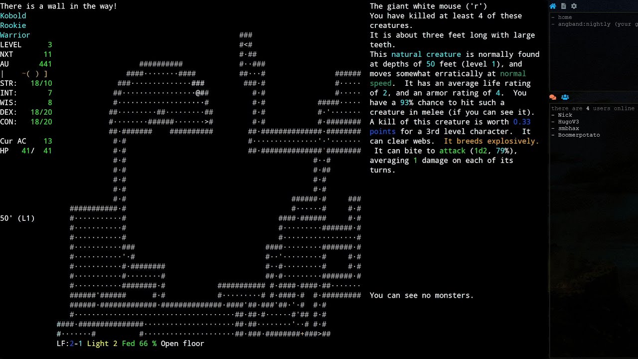679: Angband 4.2.3-127 \\ angband.live, UMoria, Hengband, silly color edit tricks, adventure!
