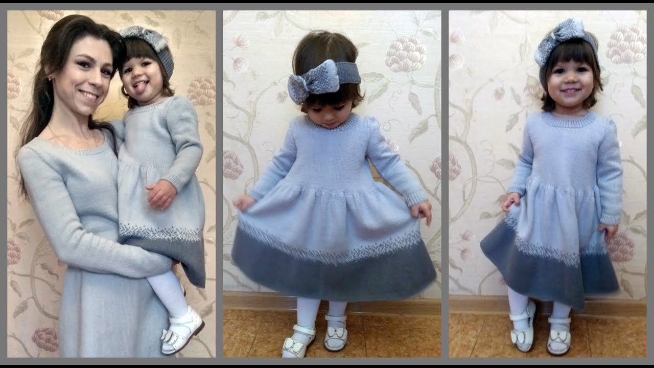 Платье для девочки спицами.Часть1/Dress for girls spokes. Part1