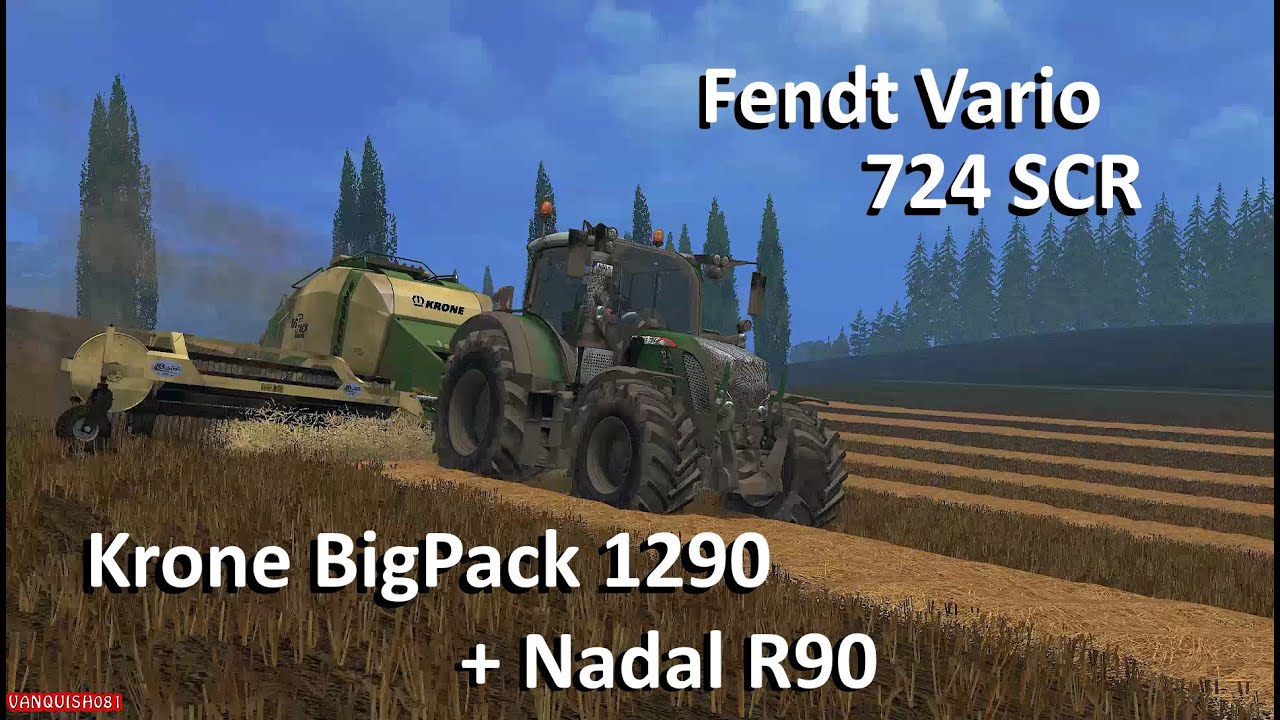 Fendt Vario 724 SCR + Krone BigPack 1290 R90 #FS15
