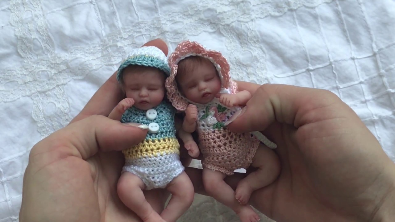 Miniature Silicone Reborn Baby Twins -- Lucy & Lucas