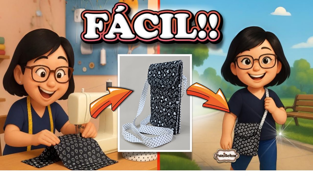 Bolsinha porta CELULAR com dois BOLSOS | muito FÁCIL!