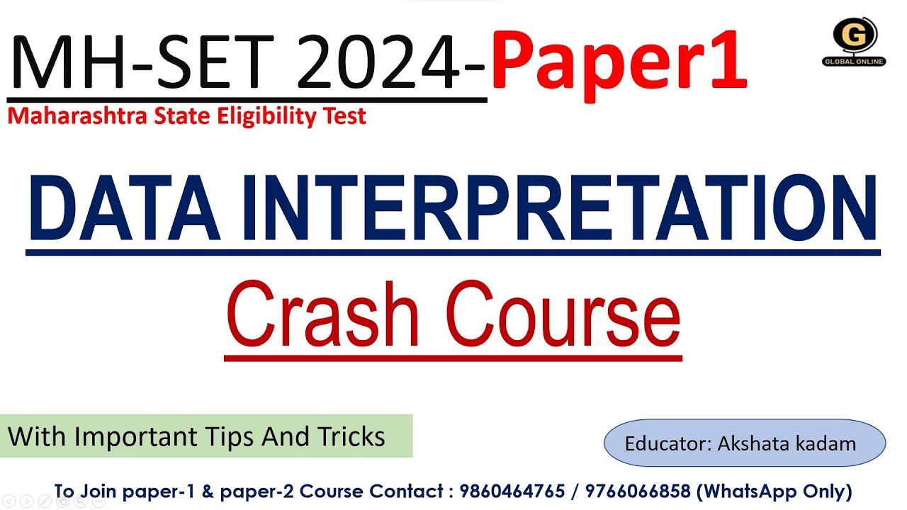 Crash Course MHSET 2024 | Data Interpretation  MHSET paper 1 | Paper 1 MHSET 2024
