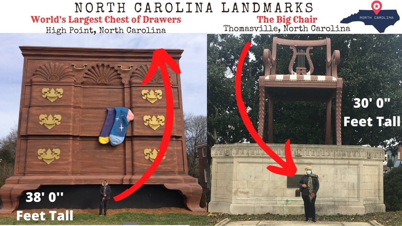 World's Largest Chest of Drawers & The Big Chair| Train| Murals| North Carolina Landmarks