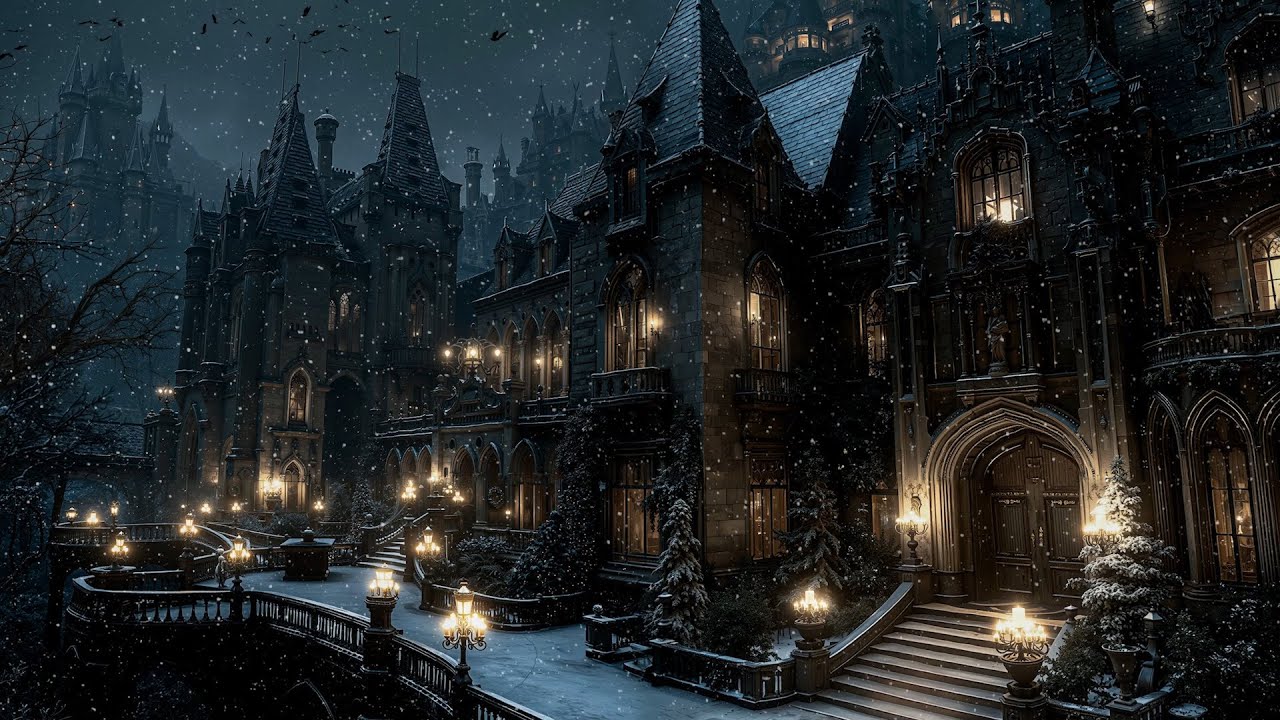 Gothic Castle Winter Ambience | Dark Academia Piano Music for Writing & Deep Thought