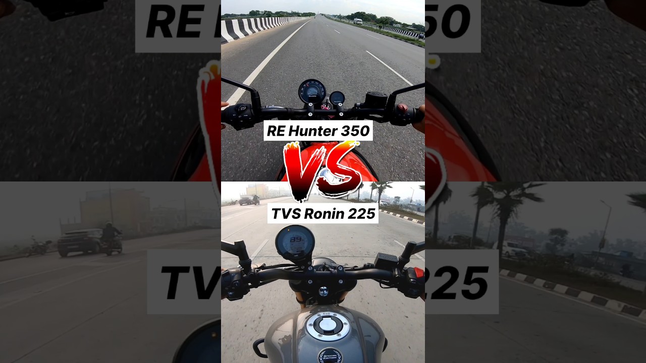 2025 Royal Enfield Hunter 350 vs TVS Ronin 225 🔥 Gear Challenge #shorts #hunter350