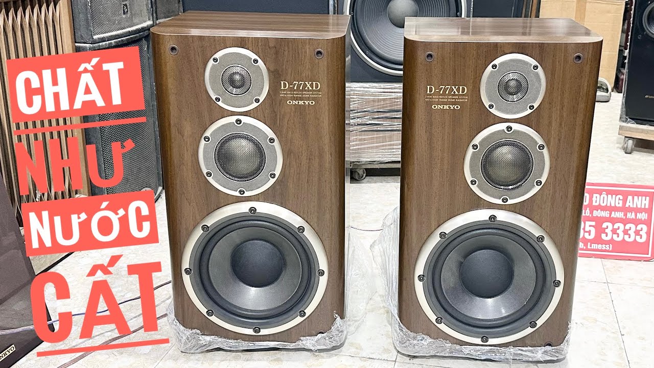 Loa Onkyo D-77xd cấu h&igrave;nh gấu,kiểu d&aacute;ng đẹp sang trọng,th&ugrave;ng nặng như cối đ&aacute;,chất &acirc;m hay,bass lực