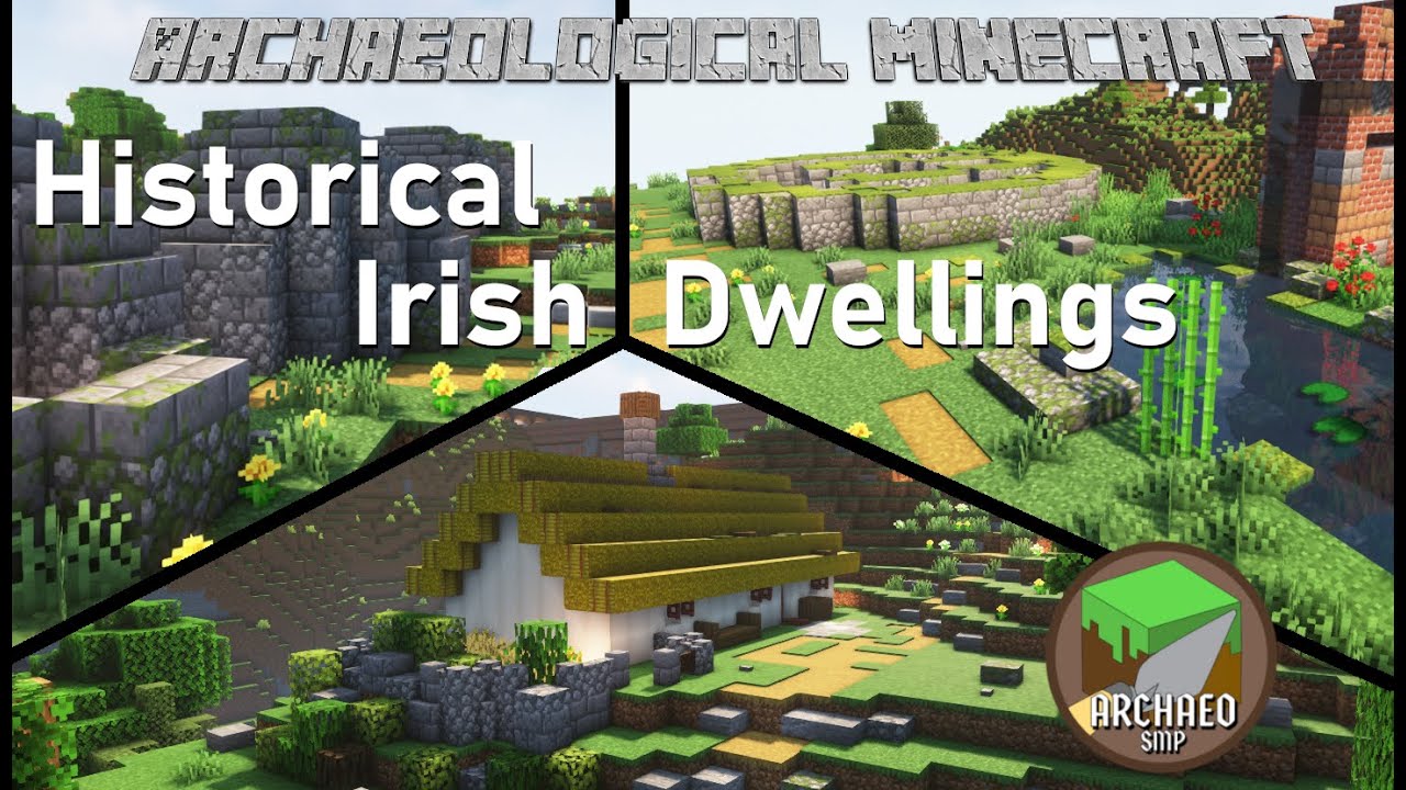 3 Easy to Build Historical Irish Dwellings on Archaeo SMP | Archaeological Minecraft