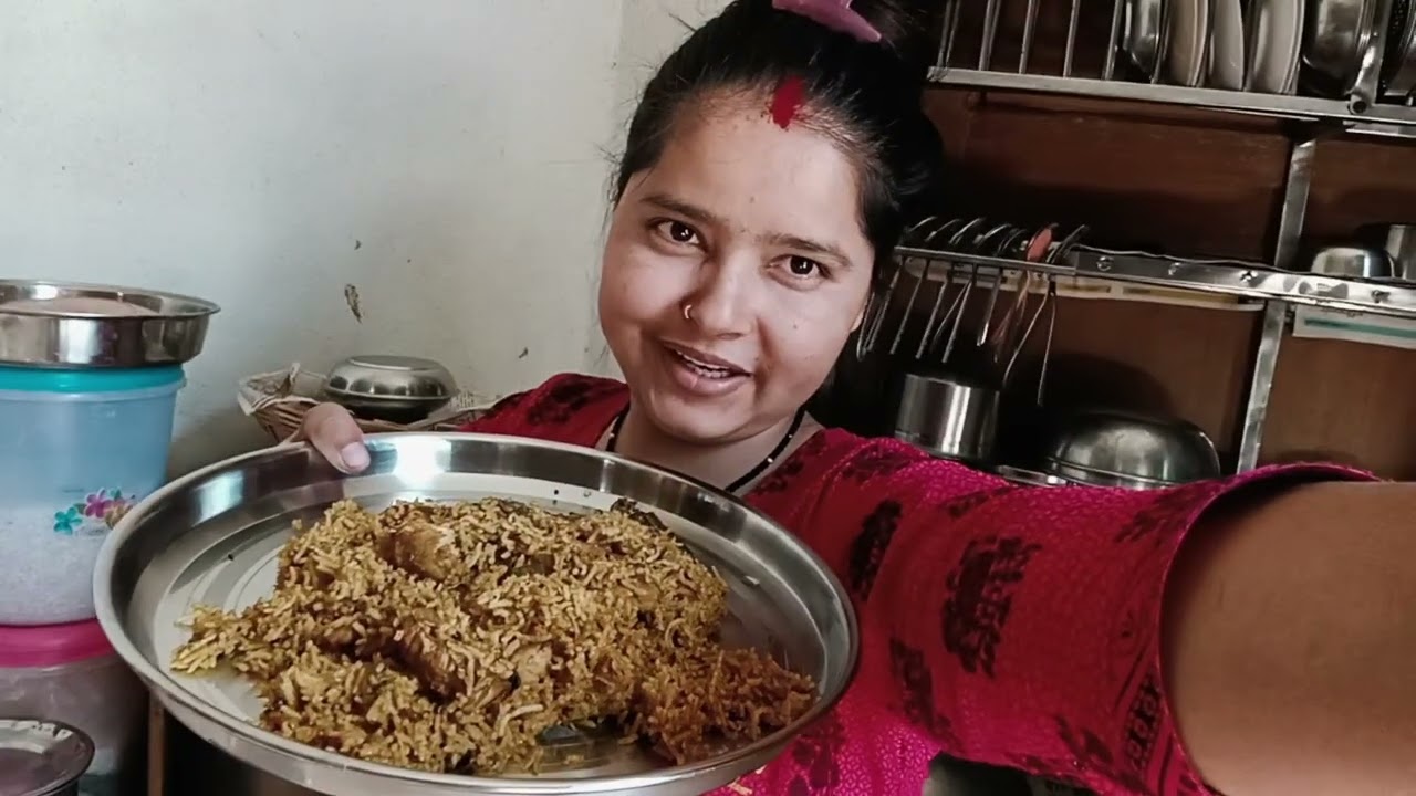 Aja ghar mein Banya special chicken biryani #last main babu gir gaya 😢😢😭😭