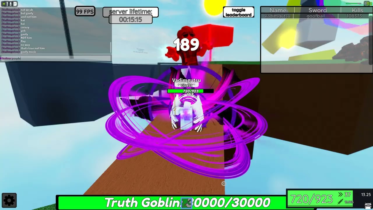 goofy showcase of goofbol(streak sword)
