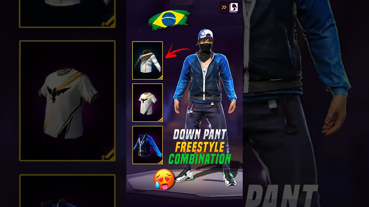 TRY THIS 😱 UNIQUE DOWN PANT DRESS COMBINATION 🔥💀 !! FREE FIRE DRESS COMBINATION 💯🔥