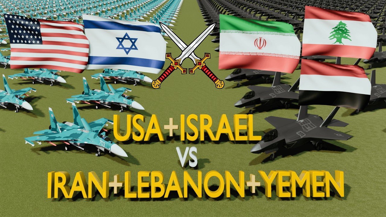 USA + Israel vs Iran + Houthi, Hezbollah (2026) | Military Power Comparison