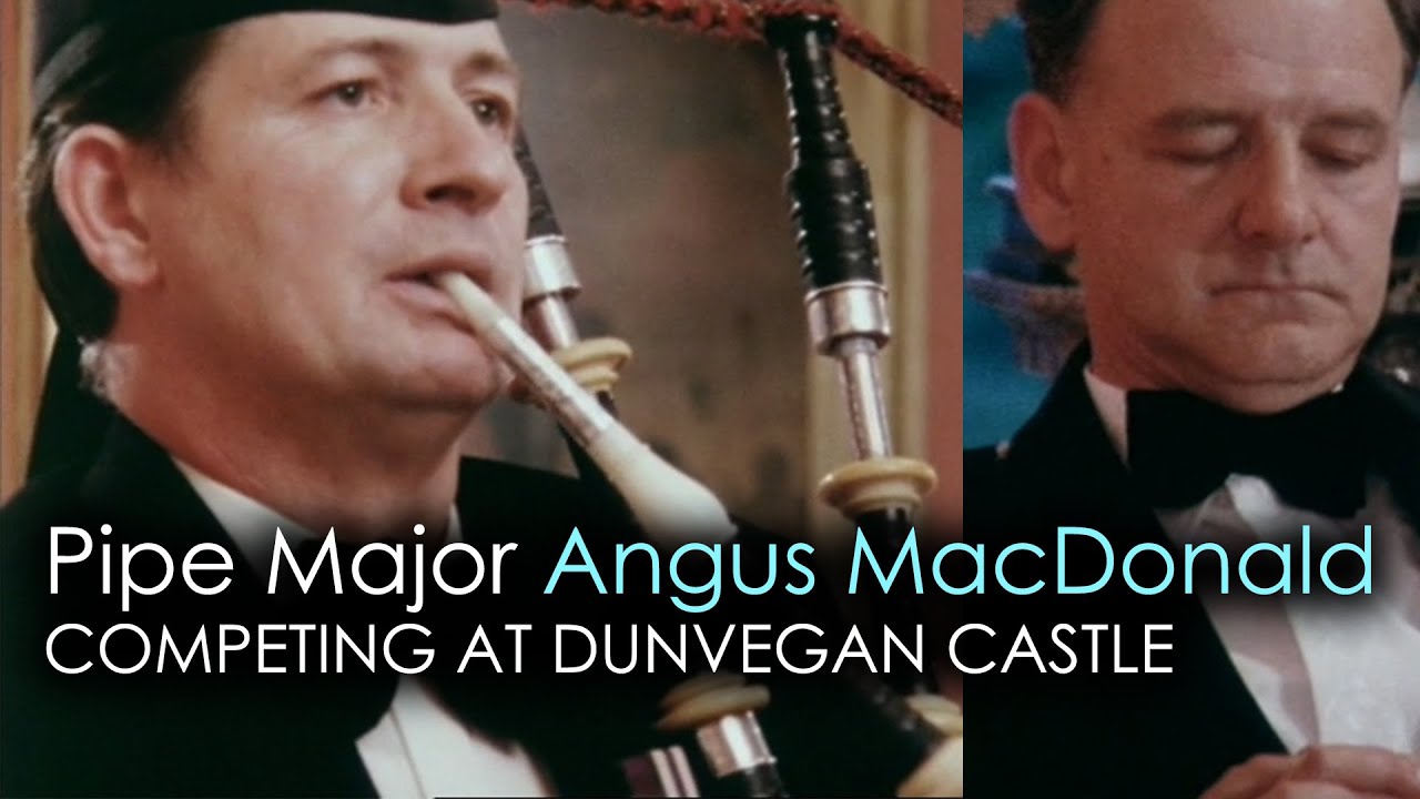 Pipe Major Angus MacDonald competing at Dunvegan Castle (Skye) & John D. Burgess on of the judges!