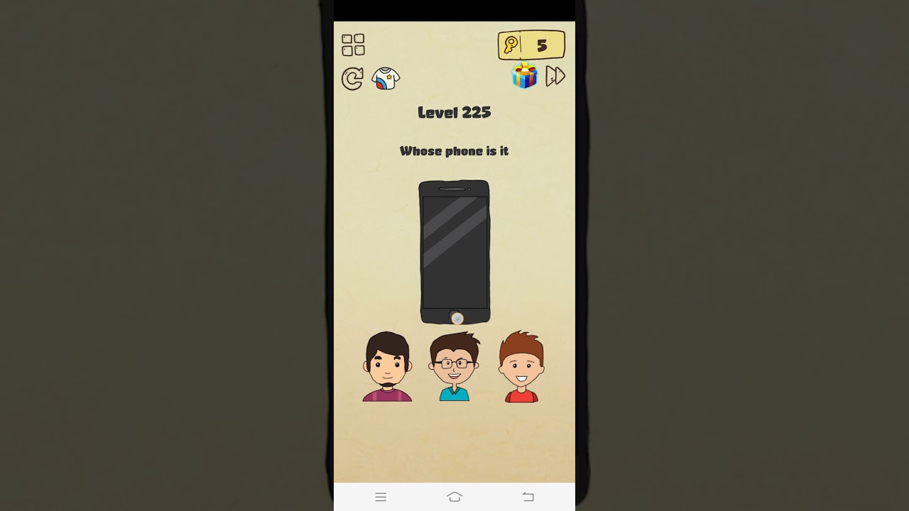 Brain crazy level 225 Whose phone is it walkthrough