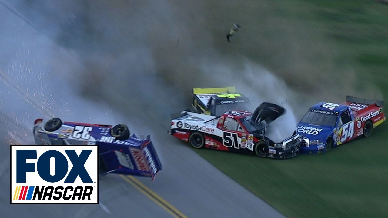 Massive Last Lap Wreck in NASCAR Trucks Race - Talladega 2013