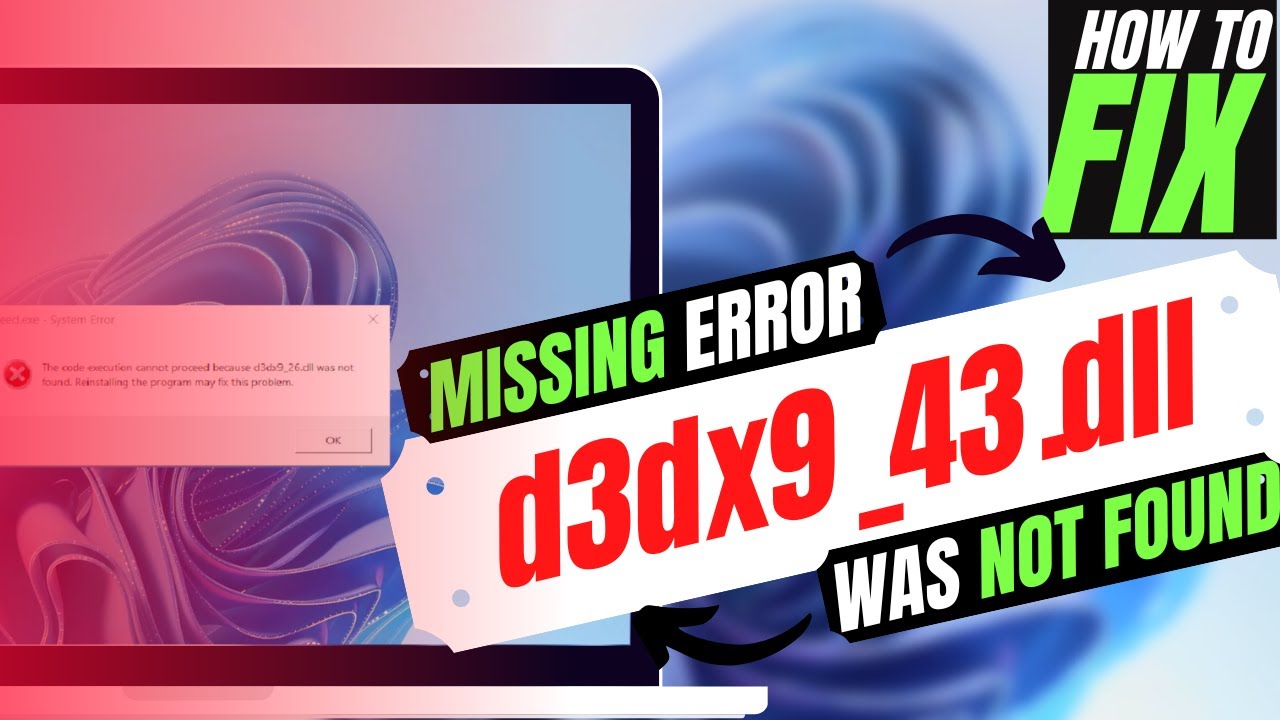 2024 ✅ How To Fix D3DX9_43.dll.dll Missing Error 💻 Windows 10/11/7 32/64bit