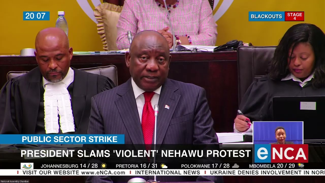 Public Sector Strike | President slams 'violent' Nehawu strike