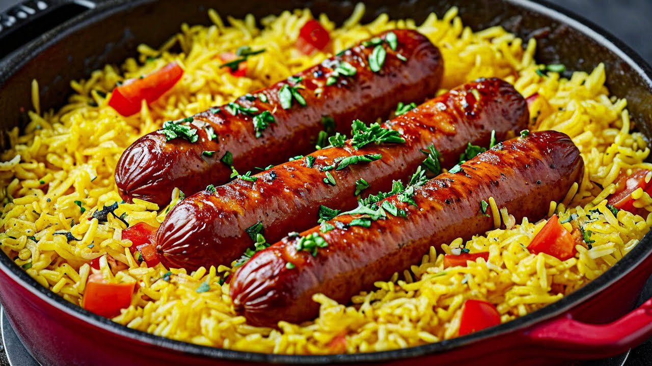 Wenn Sie Bratwürste und Reis haben, sollten Sie dieses Gericht unbedingt zum Abendessen kochen!