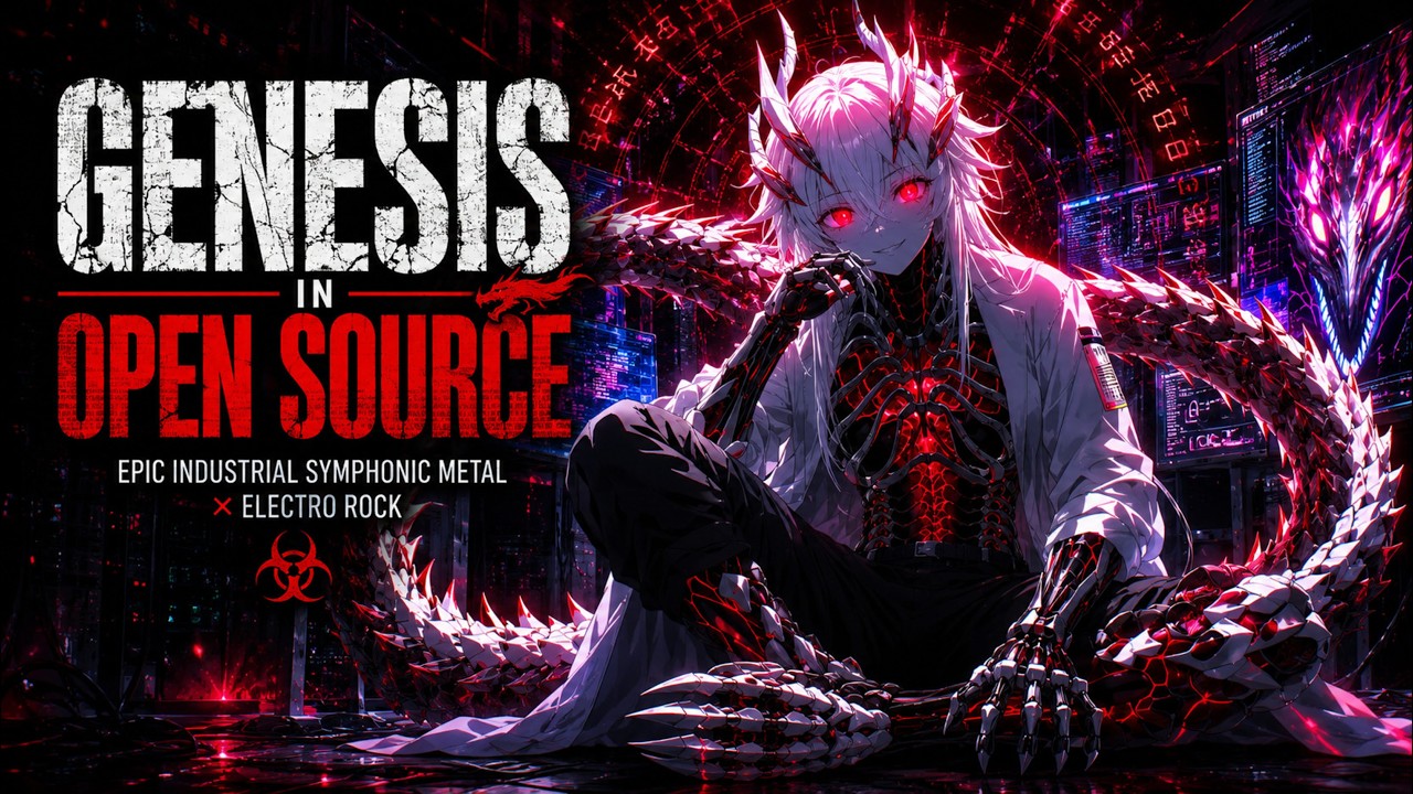 GENESIS IN OPEN SOURCE (Epic Industrial Symphonic Metal × Electro Rock - AI)