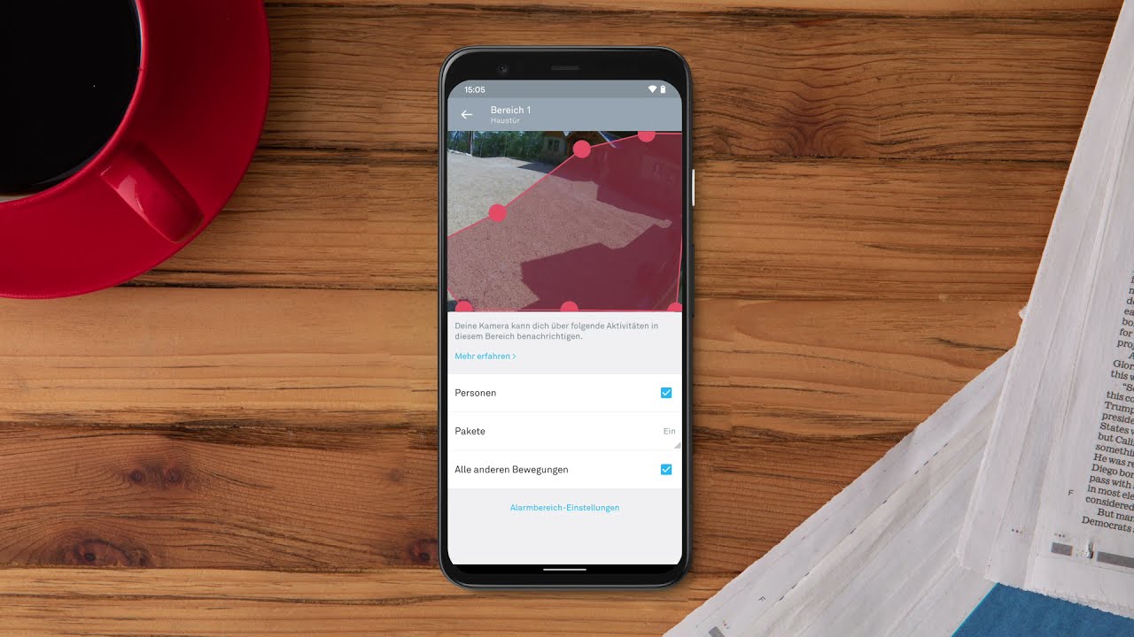 Wie man Alarmbereiche einrichtet – Nest Aware