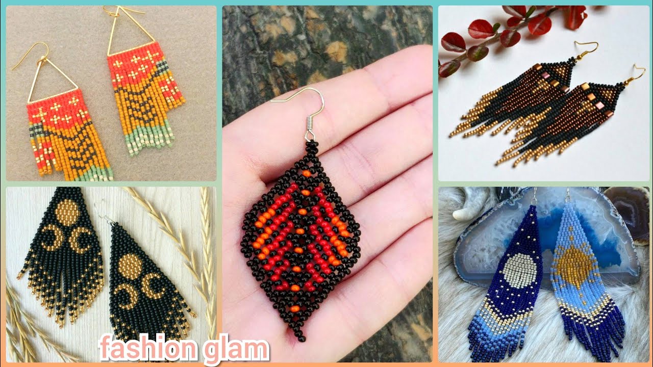 Gorgeous Seed Beads Native American Fringe Beaded Hoop Earrings Patterns