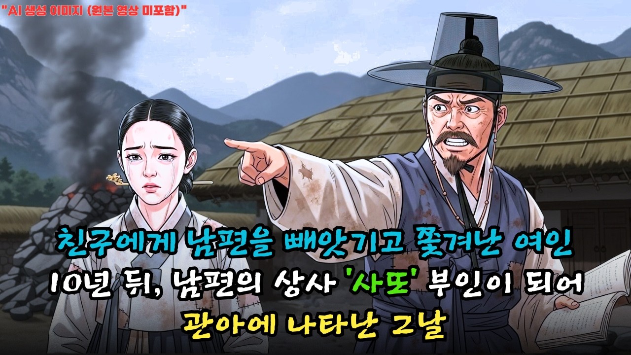 친구에게 남편을 뺏기고 쫓겨난 여인, 10년 뒤 남편의 상사(사또) 부인이 되어 관아에 나타난 소름 돋는 순간 | 야담 |옛날이야기 |민담 |전설 | 설화