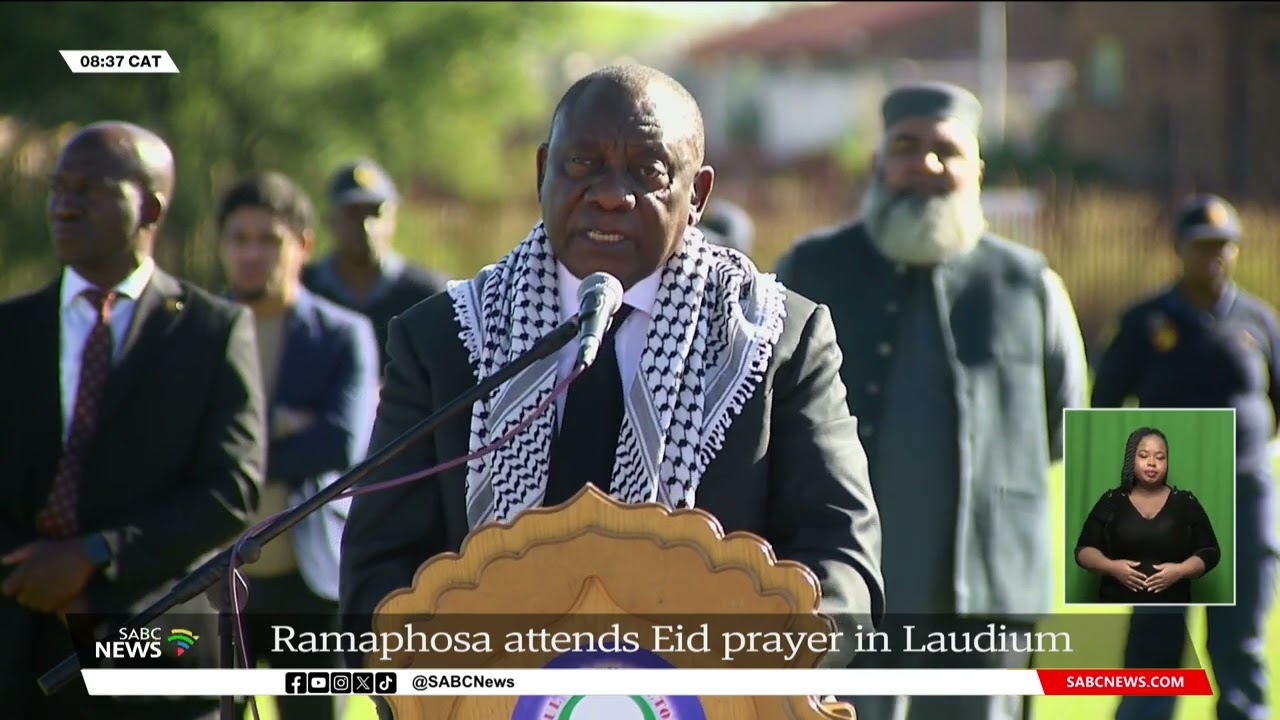 President Ramaphosa attends Eid prayers at Laudium, Pretoria