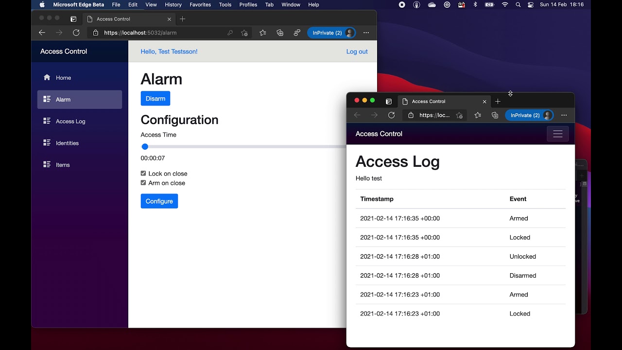 Access Control - Web App (Showcase)