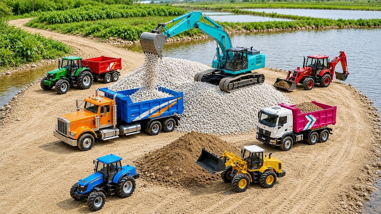 JCB Excavator Fully Loading White Muram Big Dumper Truck | Jcb Tractor Video | tractor gadi