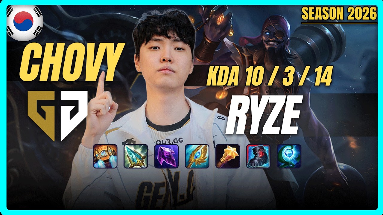 GEN Chovy RYZE vs ANNIE Mid - Patch 26.9 KR Ranked | lolrec