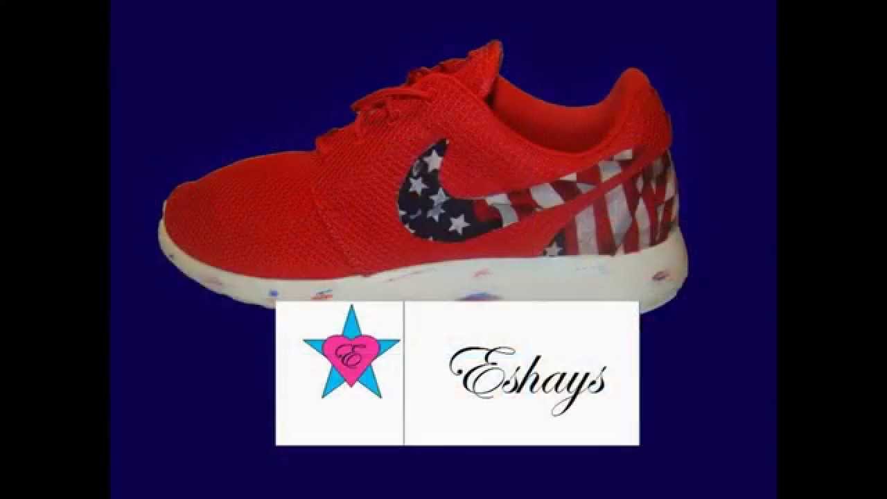Eshays.com - Custom American Flag Red Roshes, Unisex Nike Roshe Runs