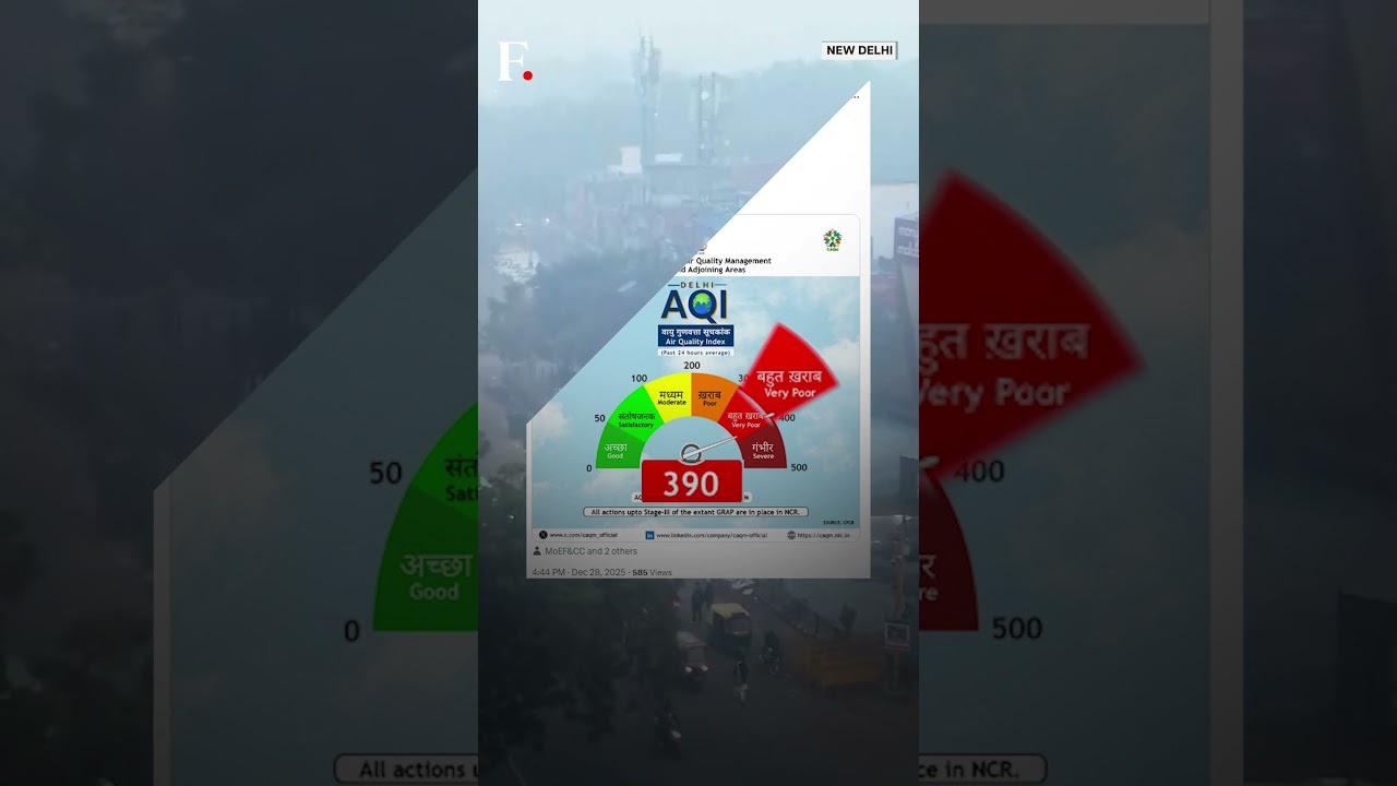 Dense Smog Pushes New Delhi's AQI Near 