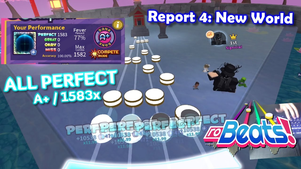 (ALL PERFECT) Roblox RoBeats - Report 4: New World (Hard) [29] A+ / 100.00% / 1583x