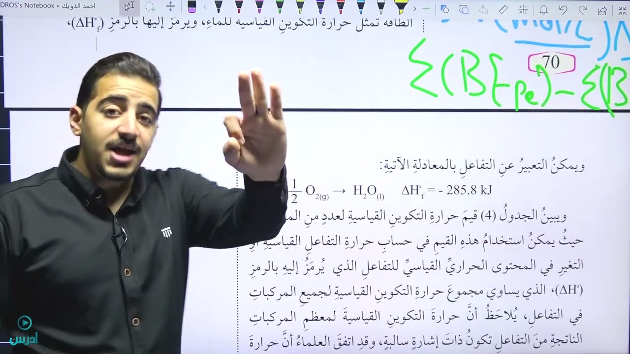 حساب الطاقة في التفاعلات الكيميائية(جزء4) || حساب حرارة التكوين القياسية || كيمياء عاشر فصل ثاني