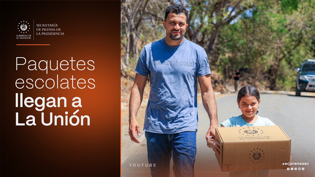 Gobierno del Presidente Nayib Bukele lleva paquetes escolares a Concepción de Oriente, en La Unión