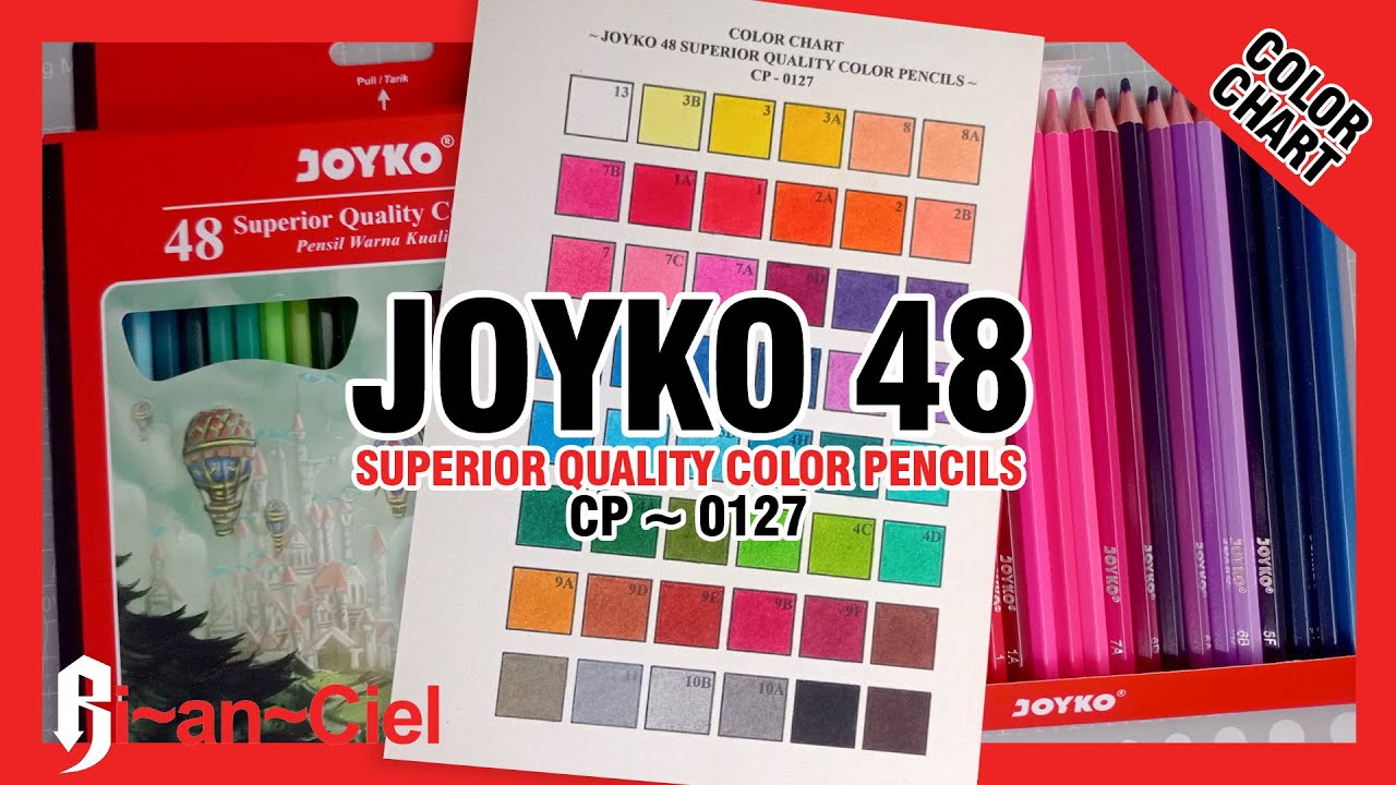 (Color Chart) Joyko 48 Color Pencils | Joyko CP~0127