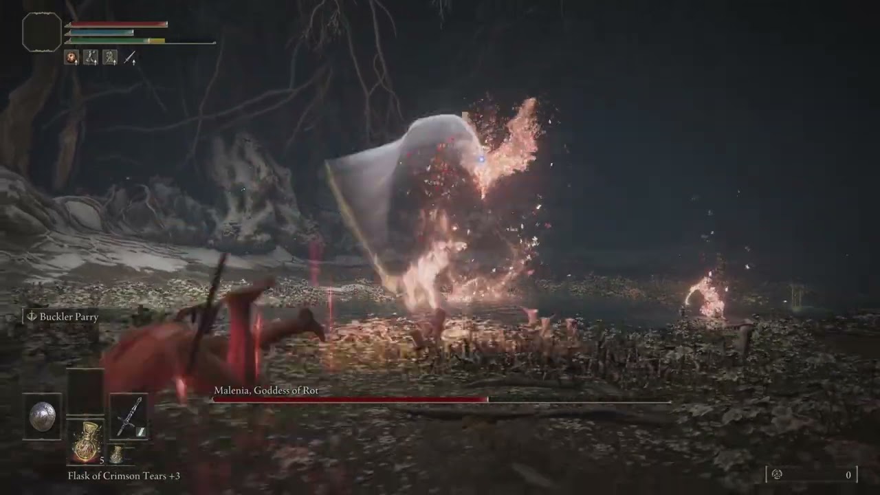 Elden Ring: Level 1 Wretch vs Malenia PARRY ONLY (no hit, no bloodhound's step)