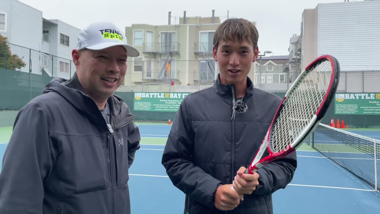 COACH ANDREW AND I PLAY WITH THE WILSON NCODE PRO STAFF 90 I FOUND AT GOODWILL