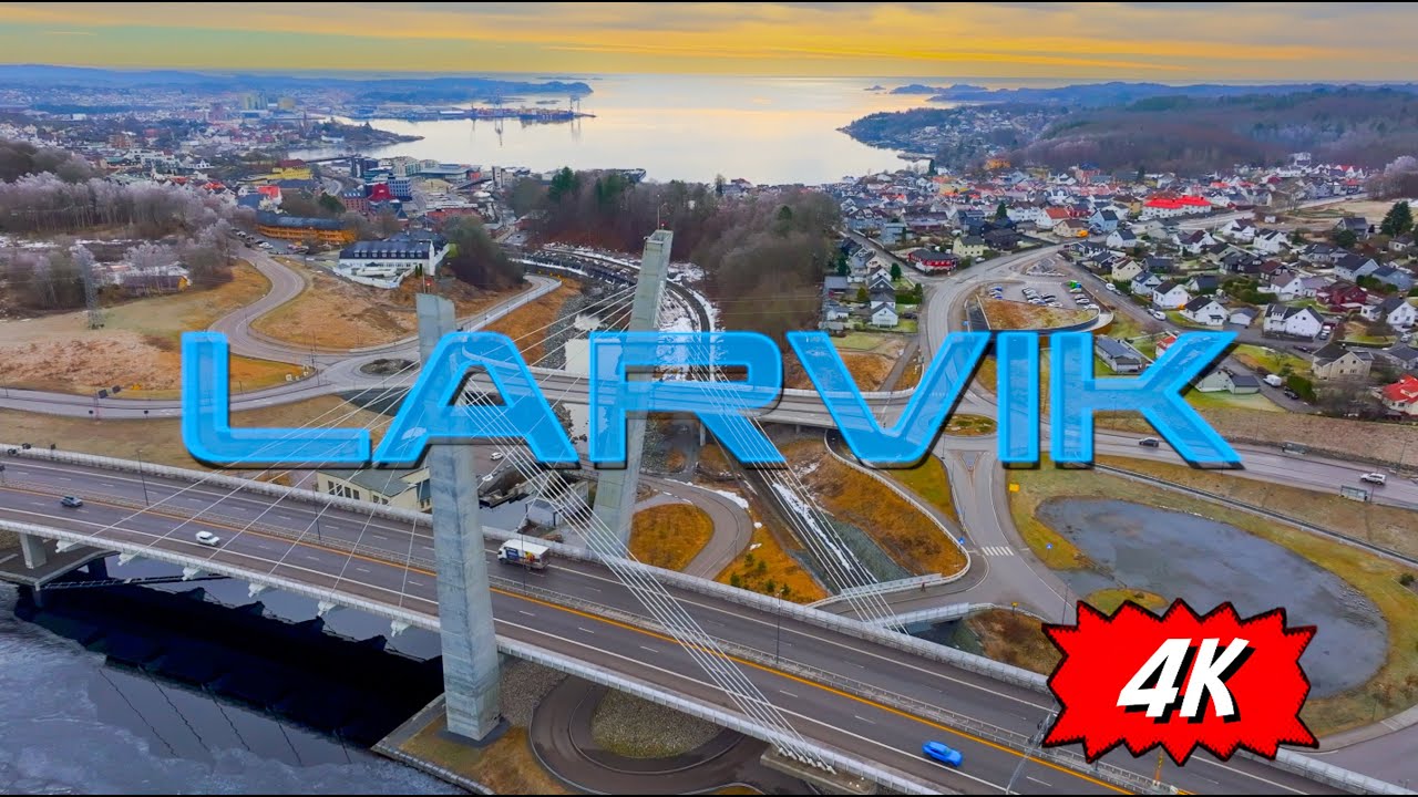 🚁 Larvik sett fra luften! | Farris Bad, Larvik Tog Stasjon, Farrisbrua & mer | 4K Dronevideo 🇳🇴