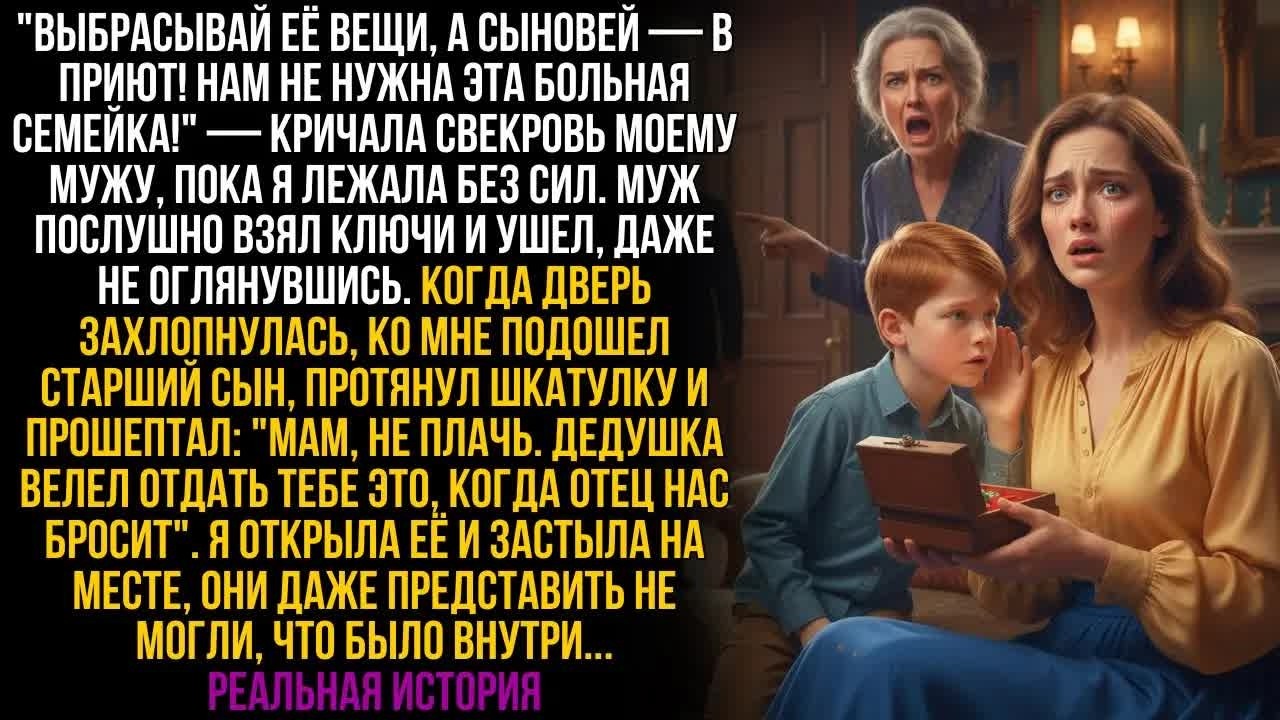 ＂Сыновей в приют, а её выкинь!＂ — муж послушал мать и ушел. Но сын вдруг открыл шкатулку деда…