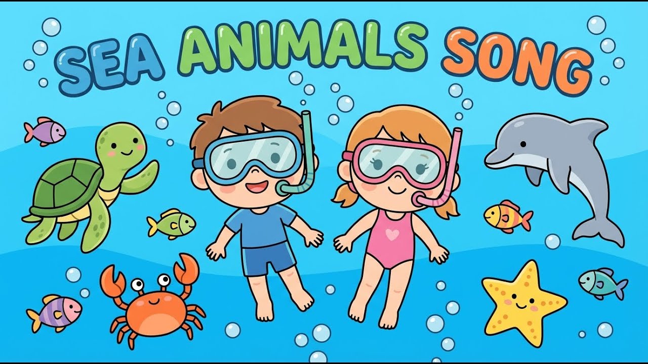 Sea Animals Song for Kids 🌊🐢 Fun Ocean Learning