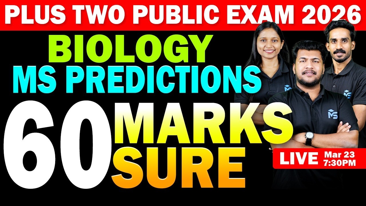 Plus Two Public Exam 2026 | Biology MS Predictions 60 Marks Sure | LIVE | MS SOLUTIONS