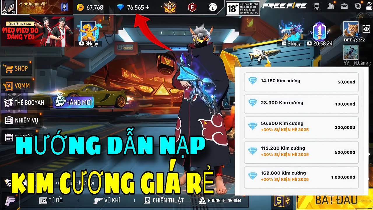 Hướng Dẫn Cách Nạp Kim Cương Free Fire Giá Rẻ Mới Nhất 2025 | Thành Công 100%